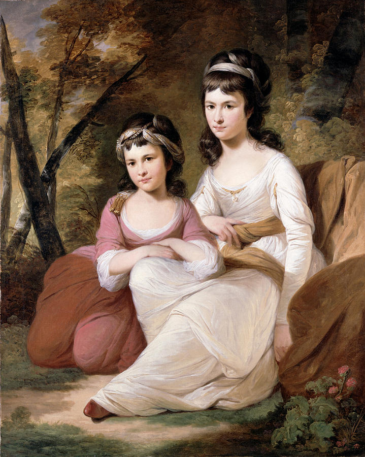 Tilly Kettle Painting - Eliza and Mary Davidson by Tilly Kettle