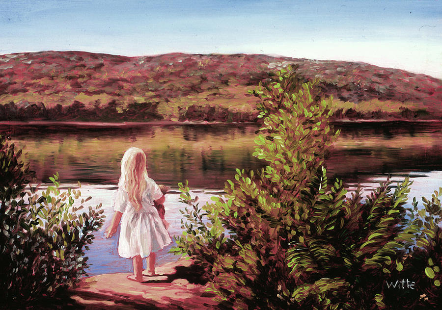 Elizabeth at Groton Lake Painting by Marie Witte
