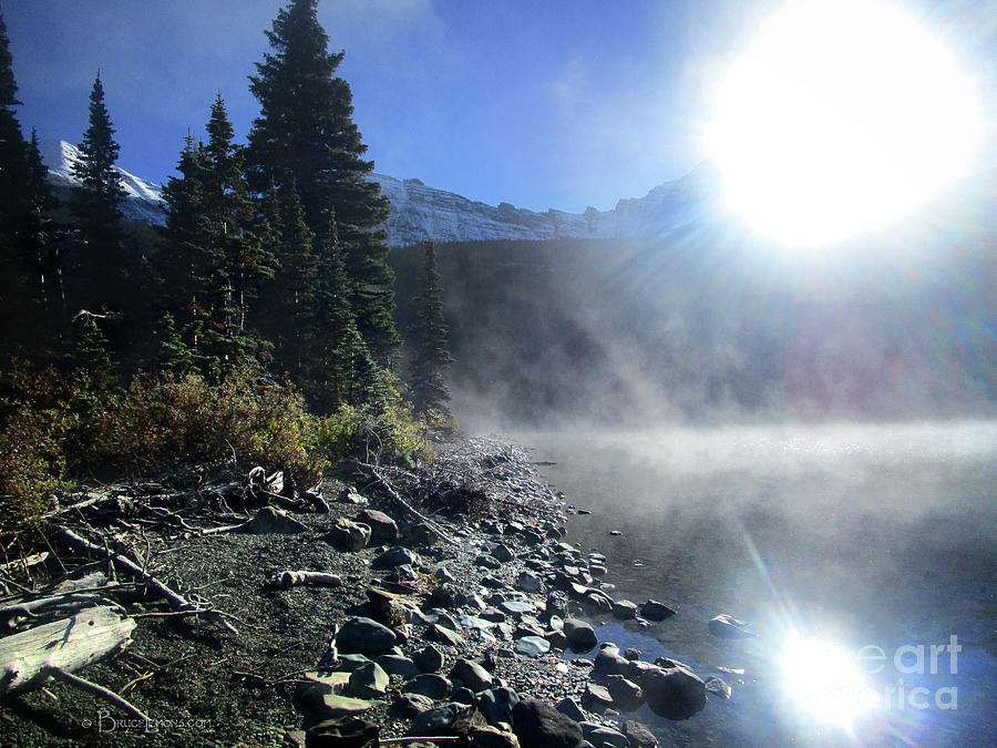 Elizabeth Lake Morning Mist - Glacier National Park Photograph by Bruce ...