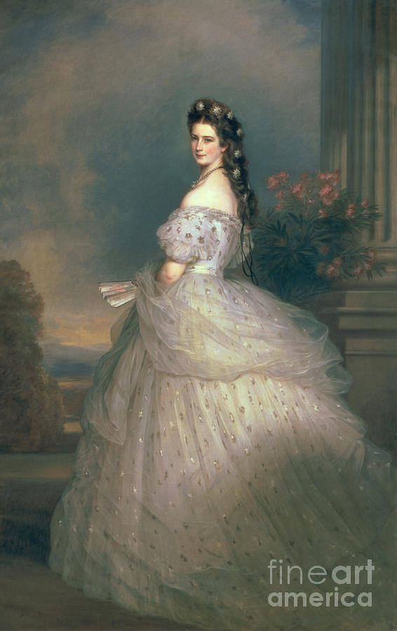Vintage Painting - Elizabeth of Bavaria by Franz Xavier Winterhalter