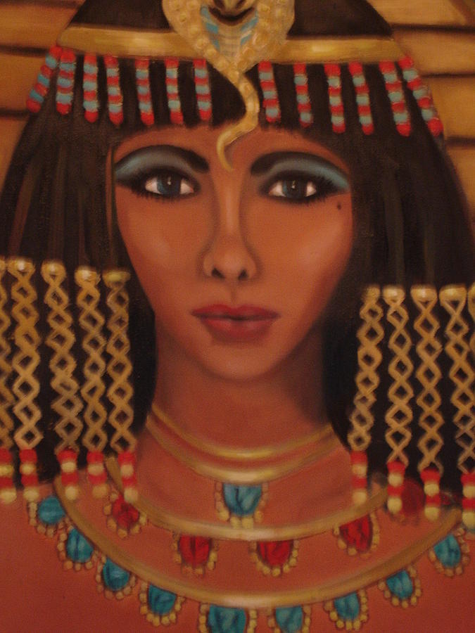 Elizabeth of the Nile close up Painting by Linda Mungerson