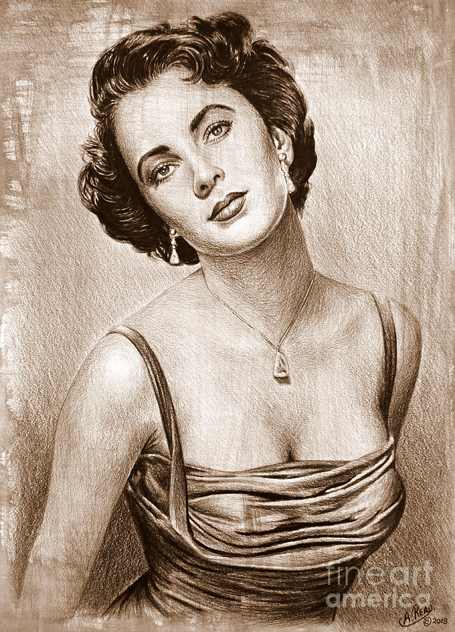 Elizabeth Taylor Painting by Andrew Read