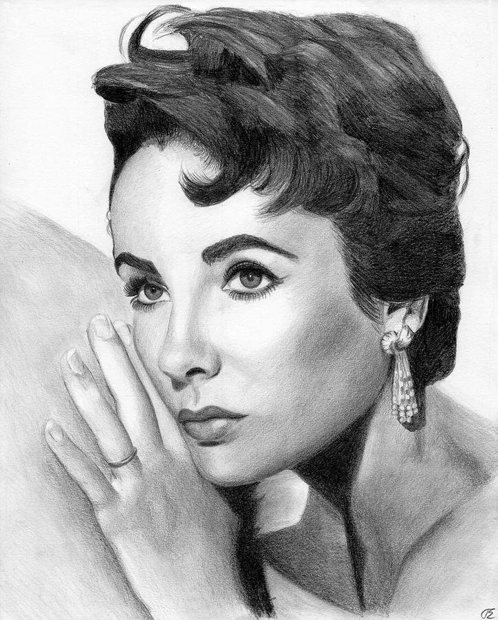 Elizabeth Taylor Drawing By Eniko Tanyi Fine Art America