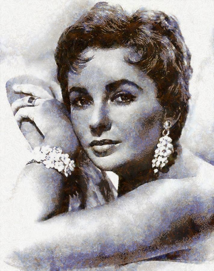 Hollywood Painting - Elizabeth Taylor Hollywood Actress by Esoterica Art Agency