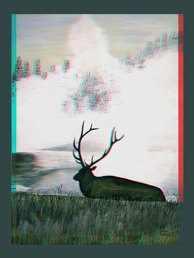 Tree Photograph - Elk - Use Red-Cyan 3D glasses by Brian Wallace