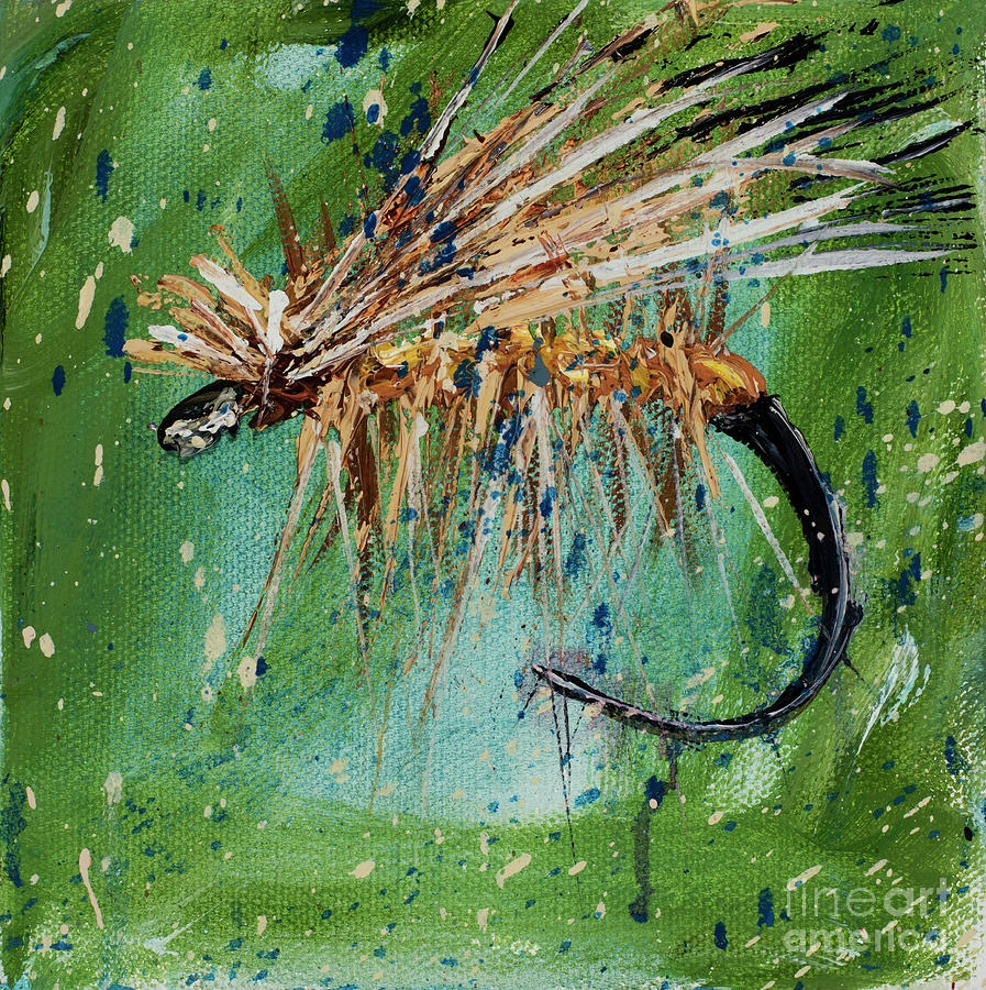 Elk Hair Caddis Fly Painting by Jodi Monahan - Pixels