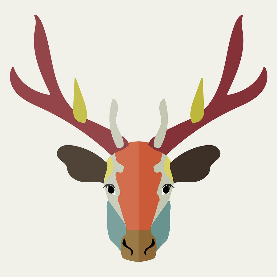 Elk Head Digital Art by Amy Clark