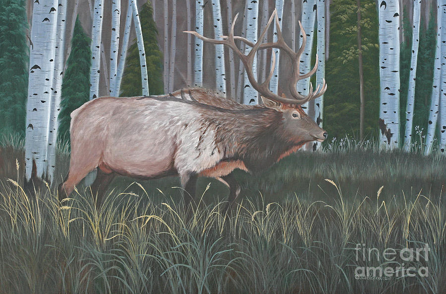 Elk Painting by Julie Peterson