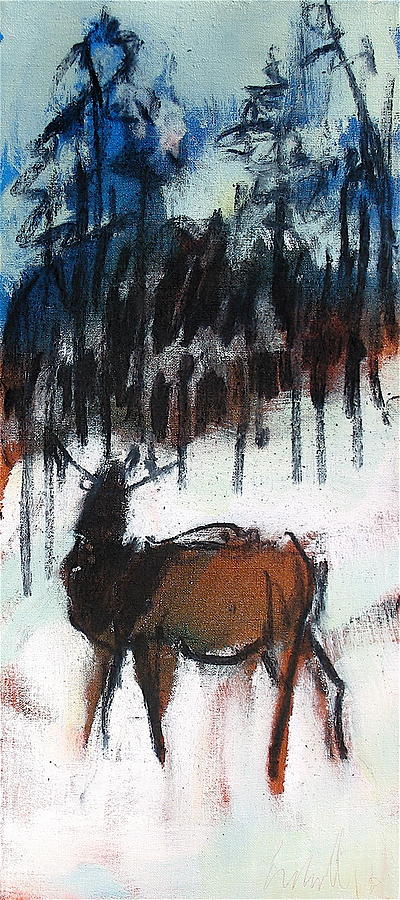 Elk Painting by Les Leffingwell