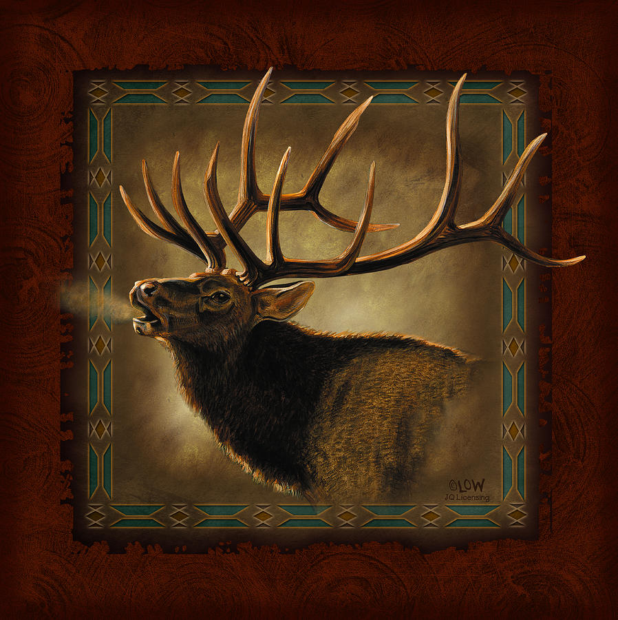 Elk Lodge Painting by JQ Licensing