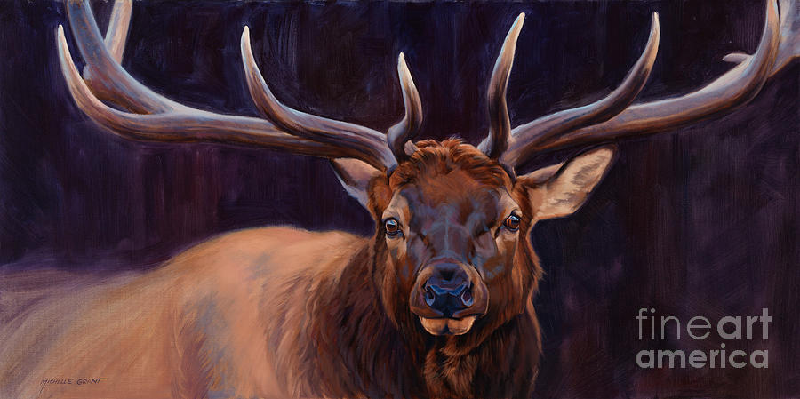 Elk Study Painting by JQ Licensing