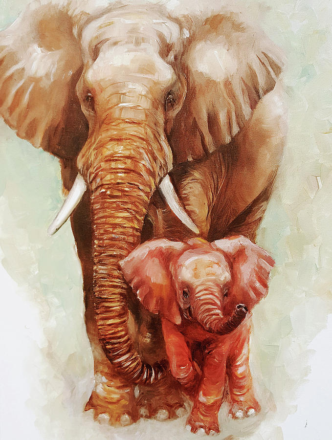 Ella and Baby Painting by Arti Chauhan