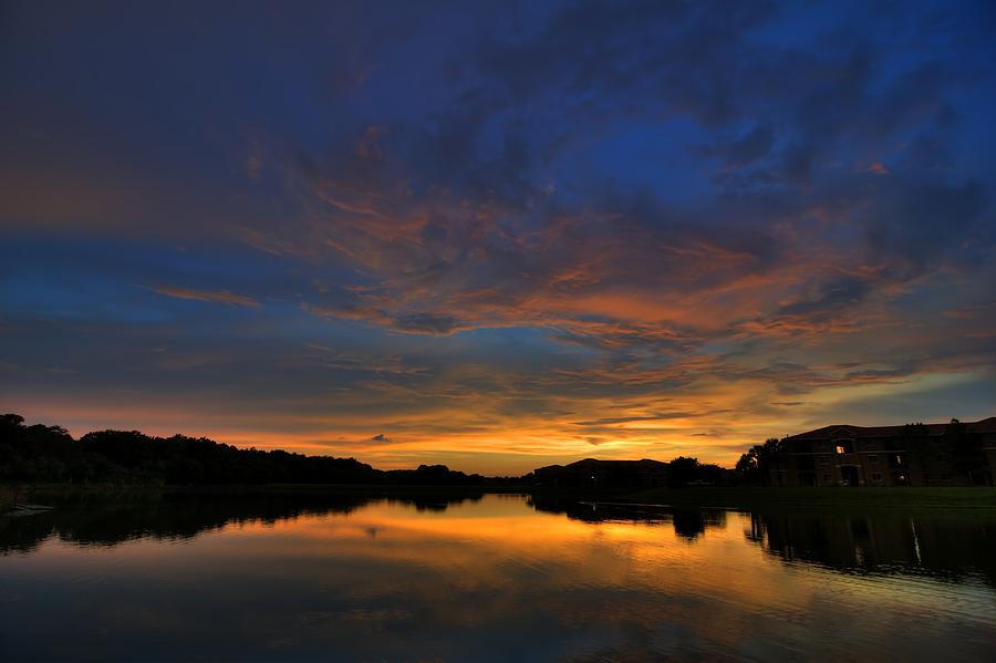 Landscape Photograph - Ellenton Lake Sunset 01 by Jonathan Sabin
