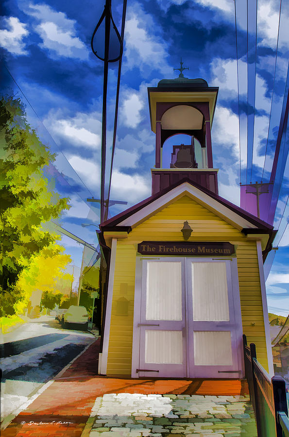 Main Street Digital Art - Ellicott City Fire House Museum by Darlene Freas