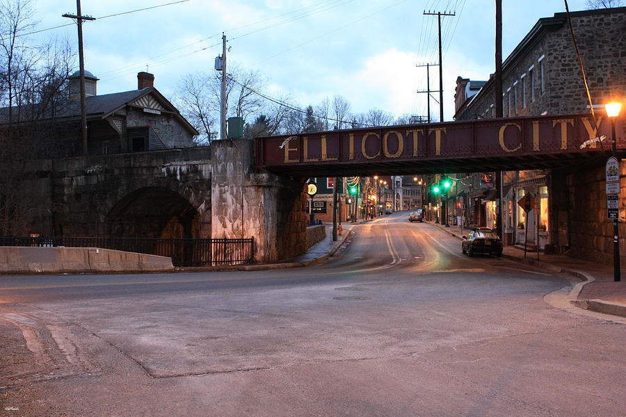 Ellicott City Nights - Entrance to Main Street Photograph by Ronald Reid
