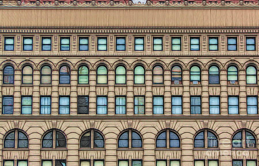 Ellicott Square Building Buffalo NY Ink Sketch Effect Photograph by Rose Santuci-Sofranko