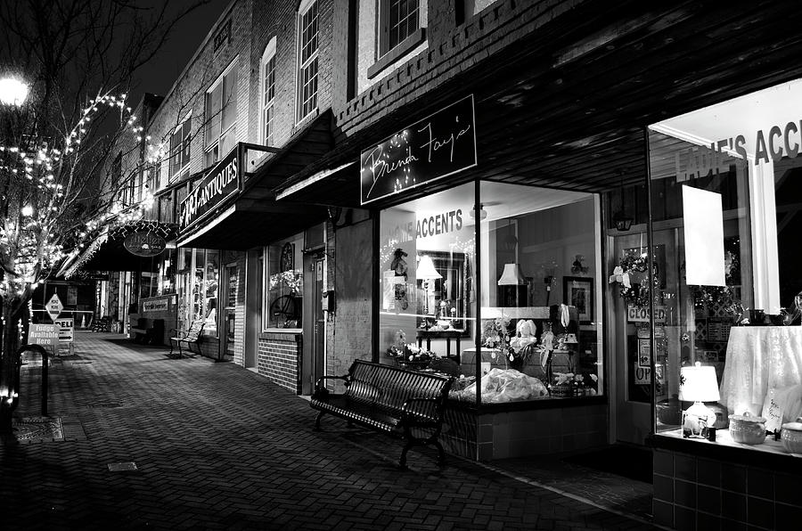 Brick Photograph - Ellijay Window Shopping In Black And White by Greg and Chrystal Mimbs