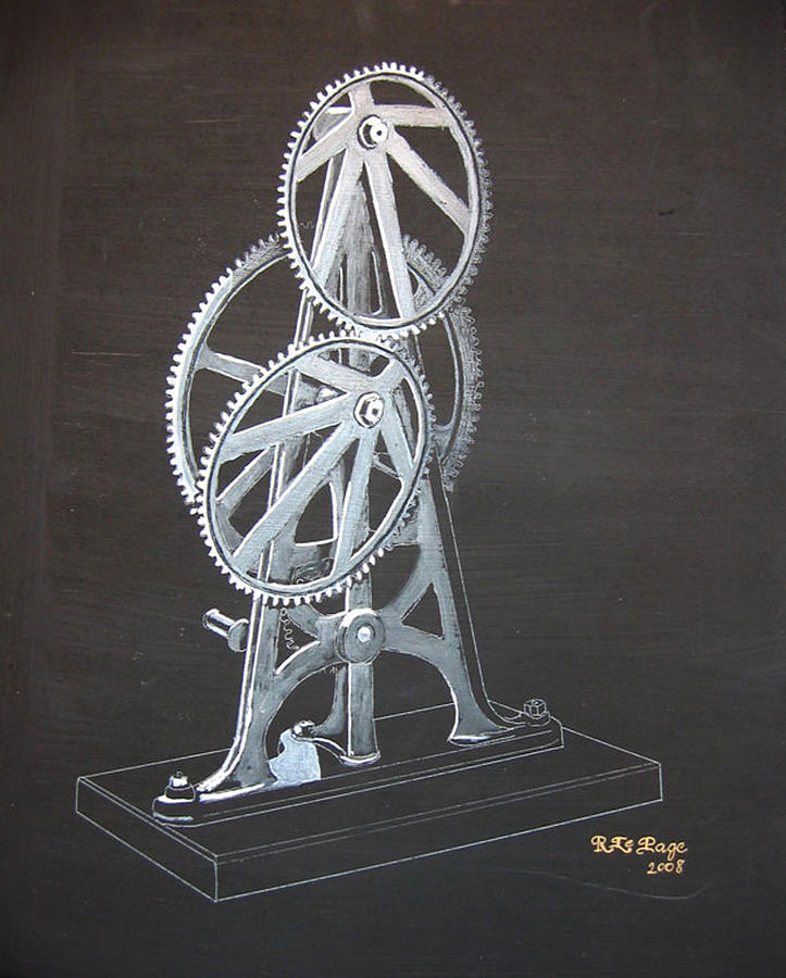 Elliptical Gears Painting by Richard Le Page