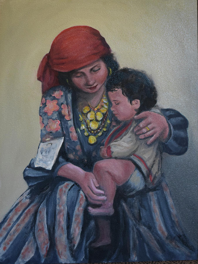 Ellis Island Gypsy Madonna Painting by Sandra Nardone