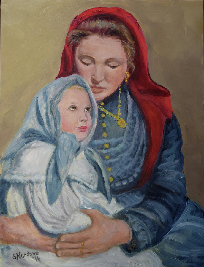 Ellis Island Madonna Painting by Sandra Nardone