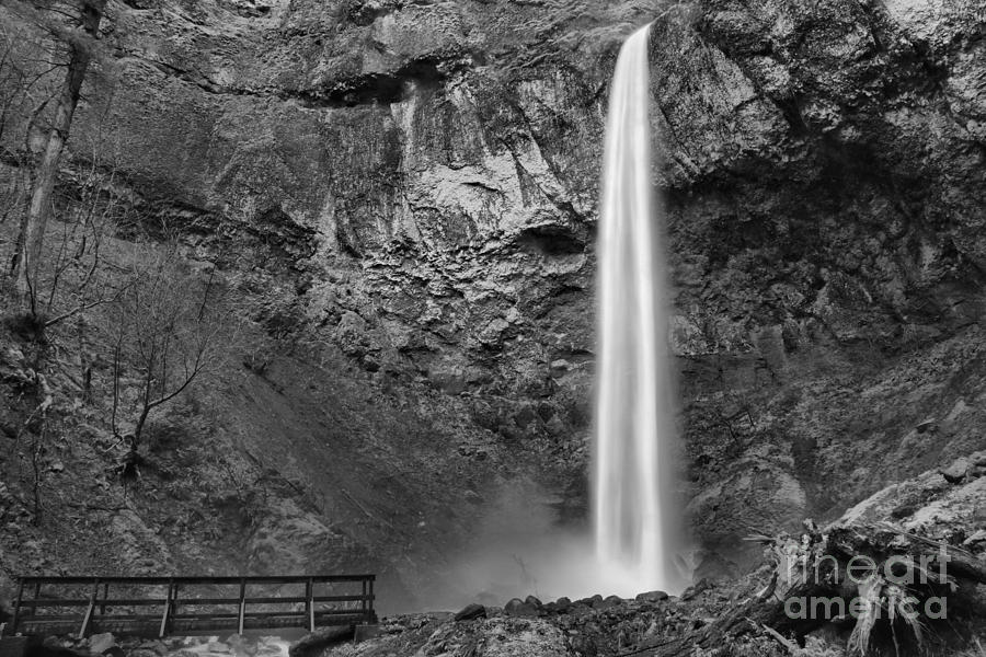 Elowah Falls Canyon Black And White Photograph by Adam Jewell