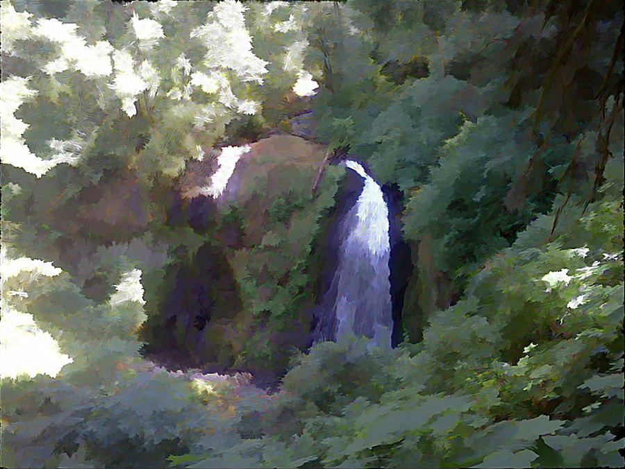 Waterfall Painting - Elowah Falls by Jeff Comer