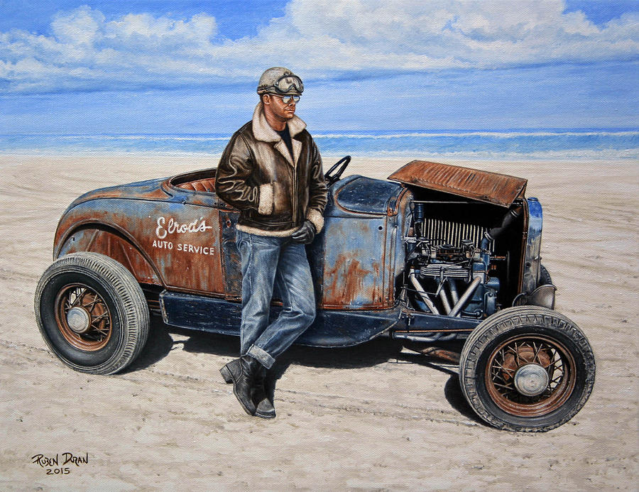 Hot Rod Painting - Elrod by Ruben Duran