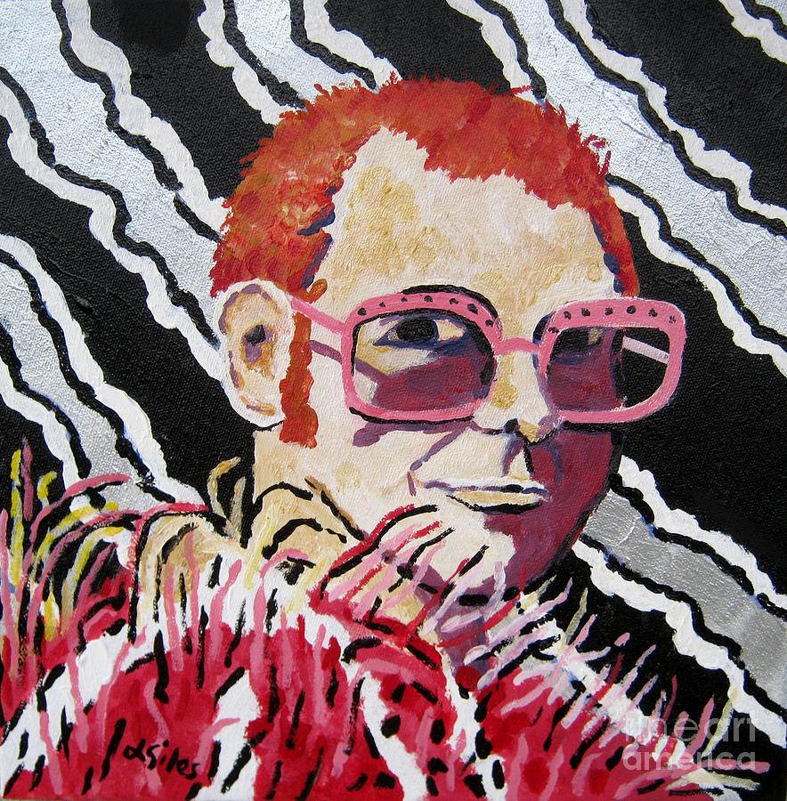 Elton John - Rocket Man Painting by Lesley Giles