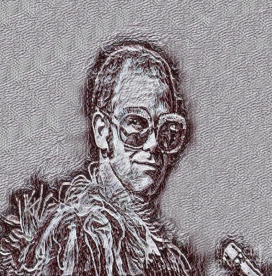 Sir Elton John Drawing - Elton John Drawing by Pd