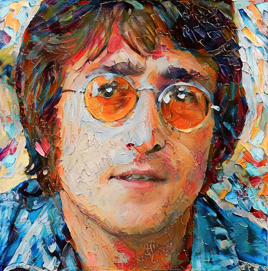 John Lennon portrait impasto Digital Art by Yury Malkov