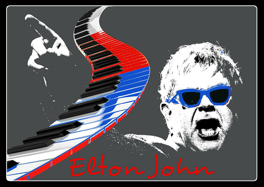Elton John Digital Art by Rumiana Nikolova