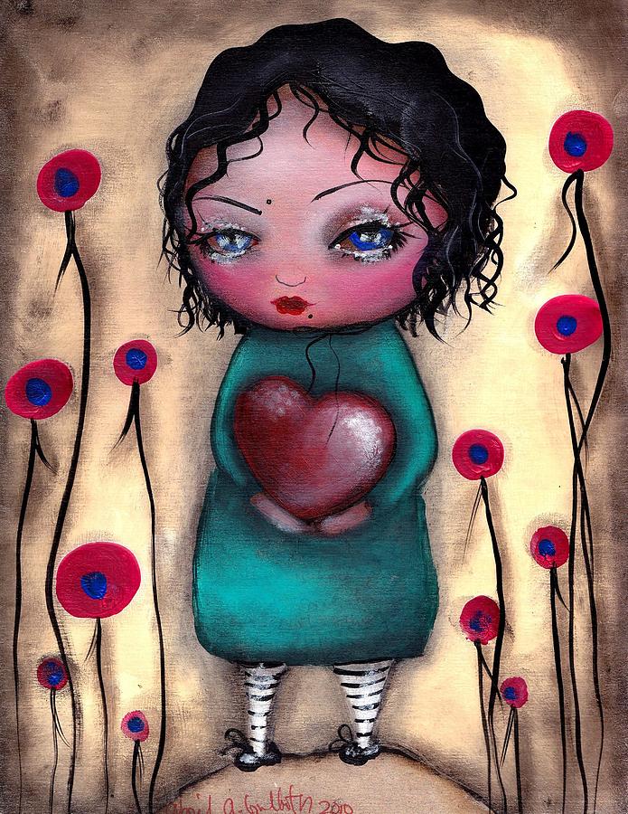 Poppy Painting - Elviras Heart  by Abril Andrade