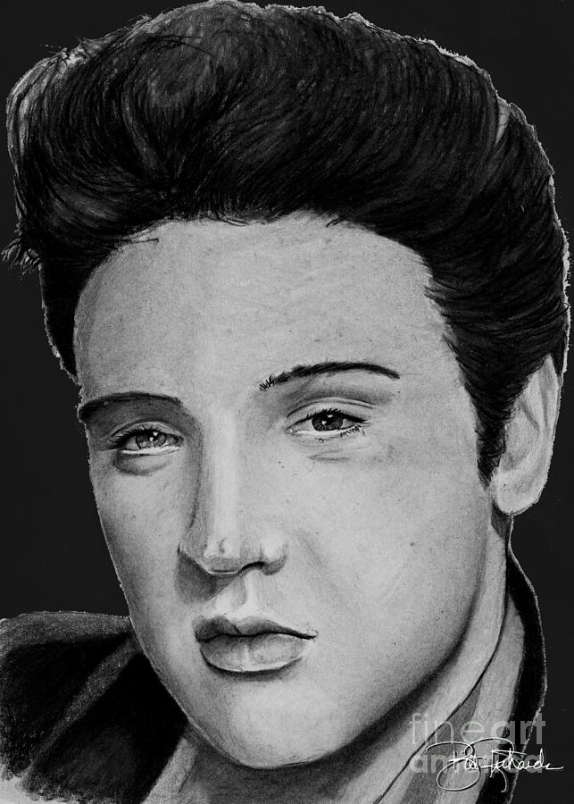 Elvis Presley Drawing - Elvis A Presley by Bill Richards