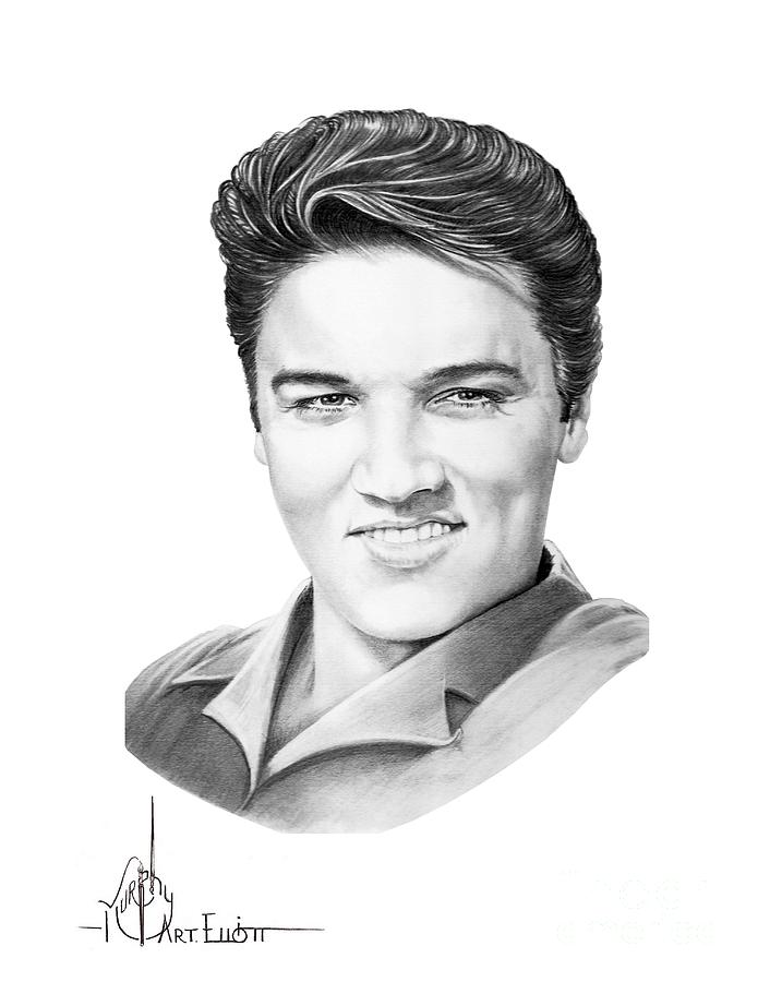 Elvis Aaron Presley Drawing by Murphy Elliott