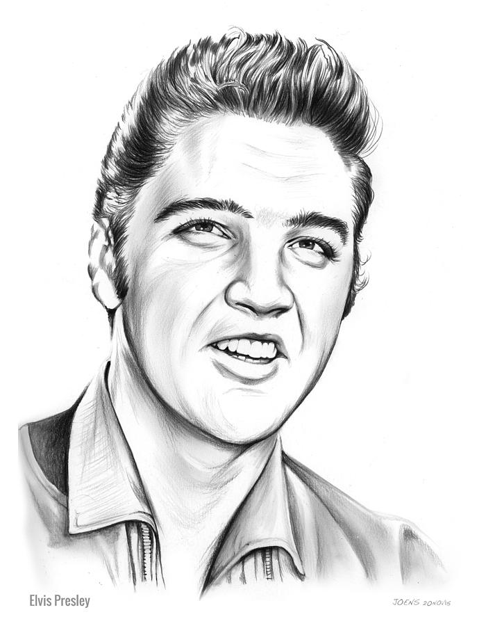 Elvis Drawing by Greg Joens