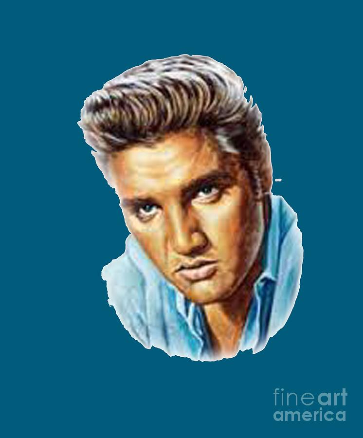 Elvis T-shirt Painting by Herb Strobino
