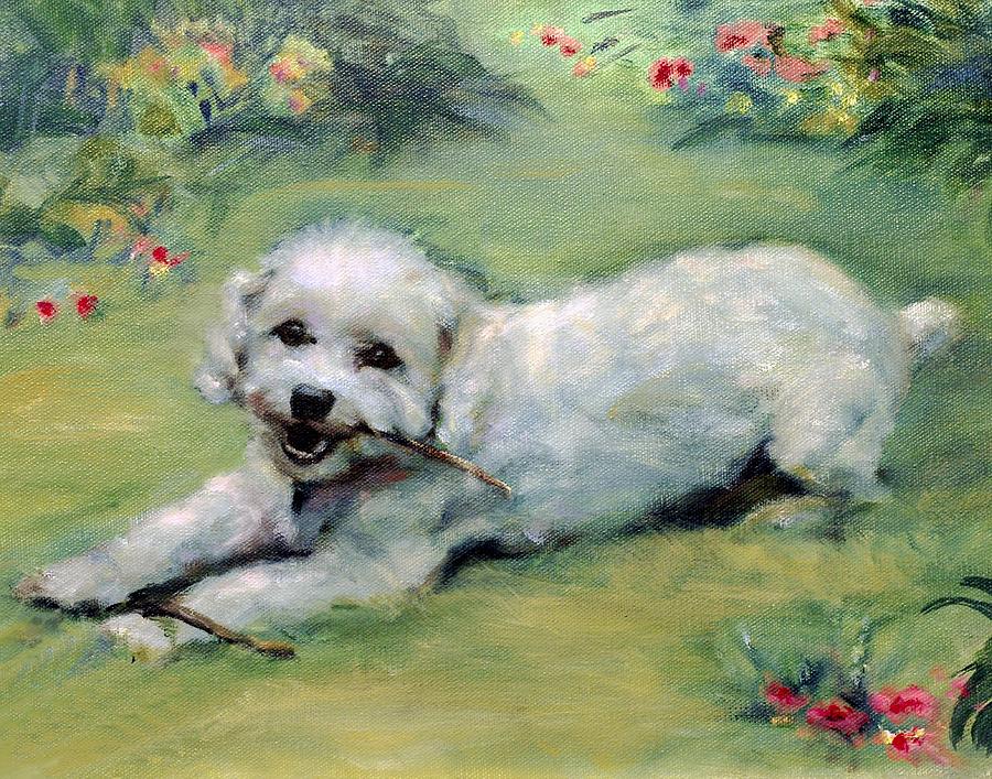 Elvis in the Garden Painting by Ann Bailey