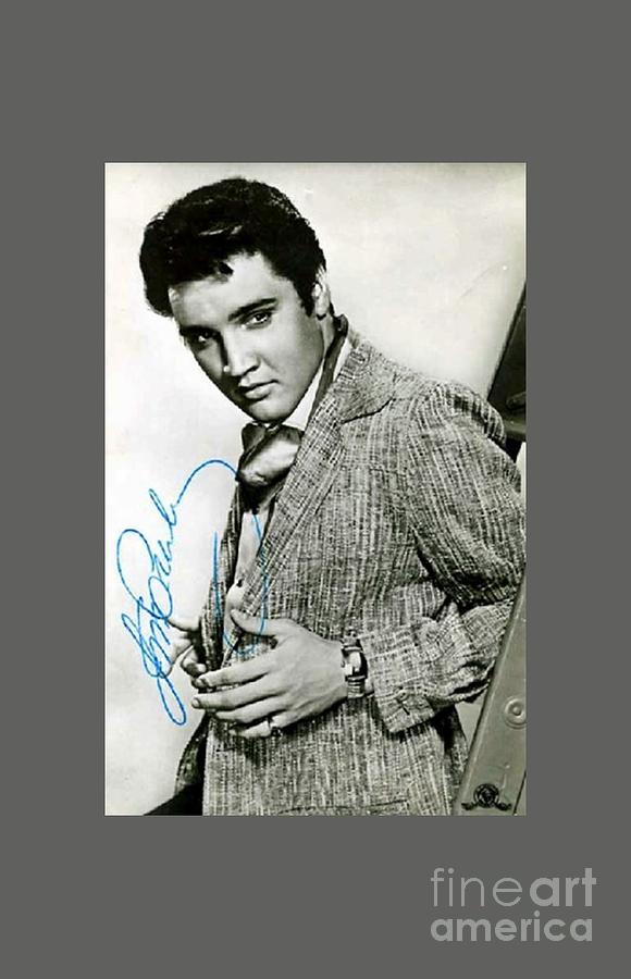Black And White Photograph - Elvis Presley Autographed Photo by Pd