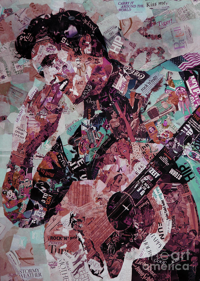 Elvis Presley Digital Art - Elvis Presley Collage art 01 by Gull G