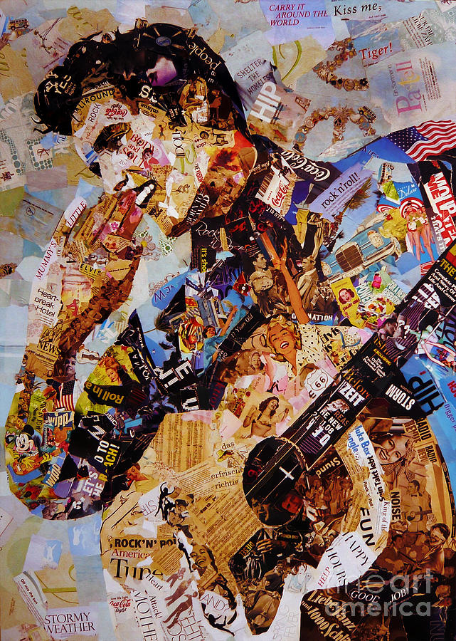 Elvis Presley Collage art  Painting by Gull G