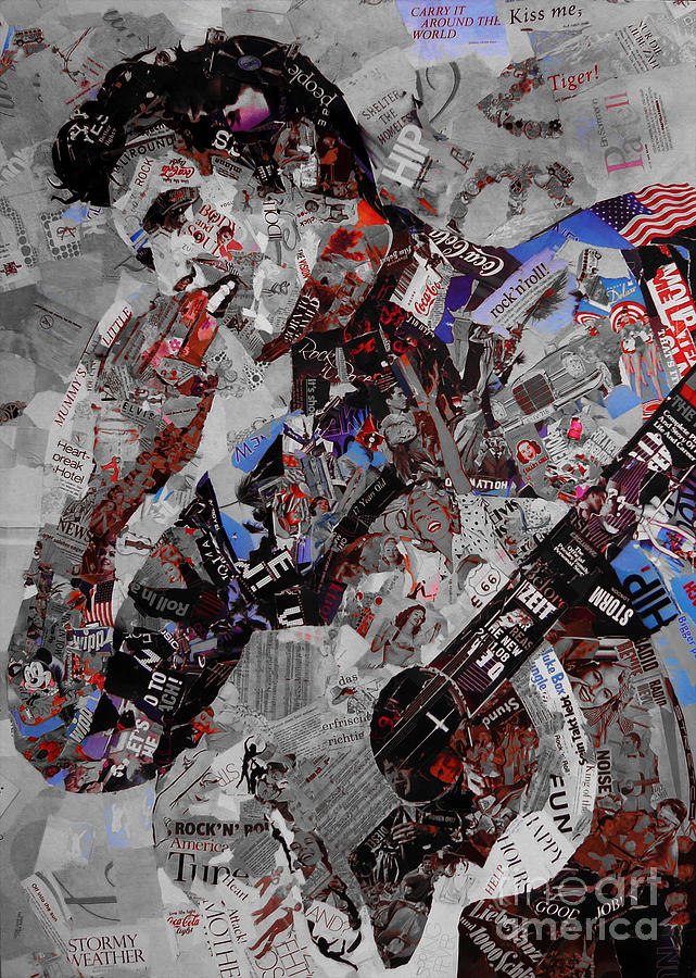 Elvis Presley Collage Digital Art by Gull G