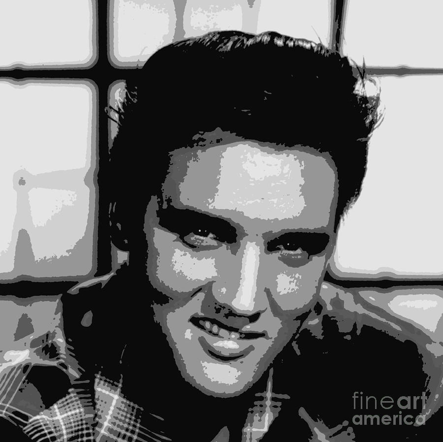 Elvis Presley Painting - Elvis Presley Digital Art Canvas by Pd