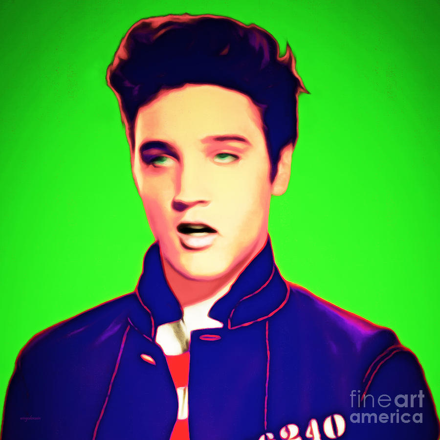 Elvis Presley Jail House Rock 20151221 green square Photograph by Wingsdomain Art and Photography