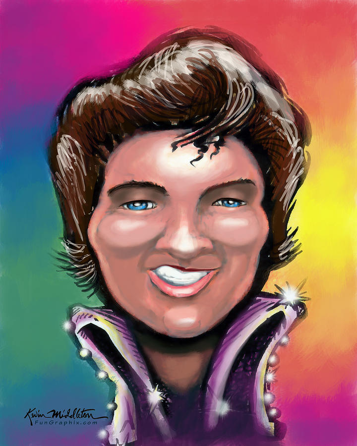 Elvis Presley Digital Art by Kevin Middleton