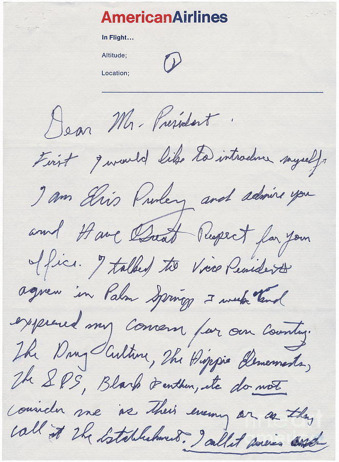Elvis Presley Letter to President Richard Nixon Digital Art by Vintage Collectables
