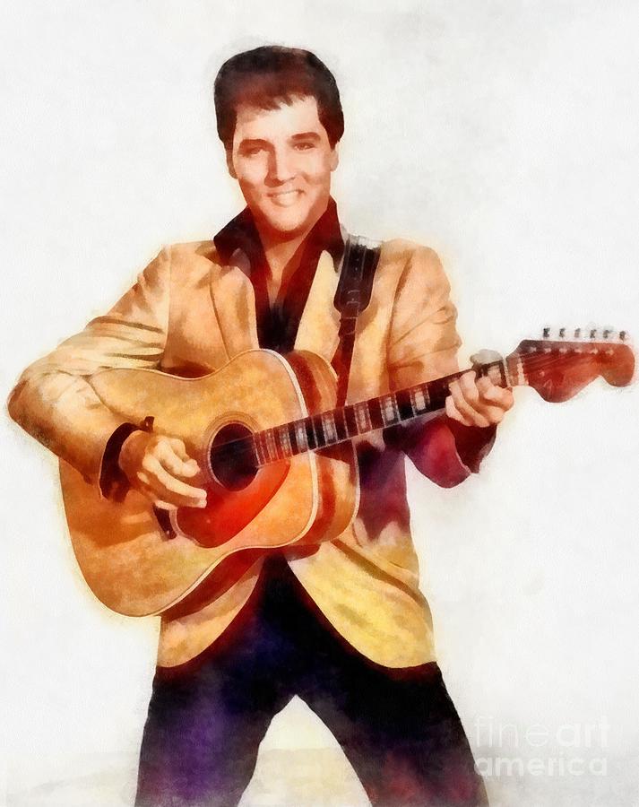 Music Painting - Elvis Presley, Music Legend by Esoterica Art Agency