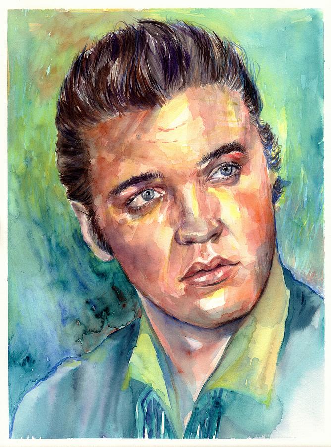 Elvis Presley Painting - Elvis Presley portrait by Suzann Sines