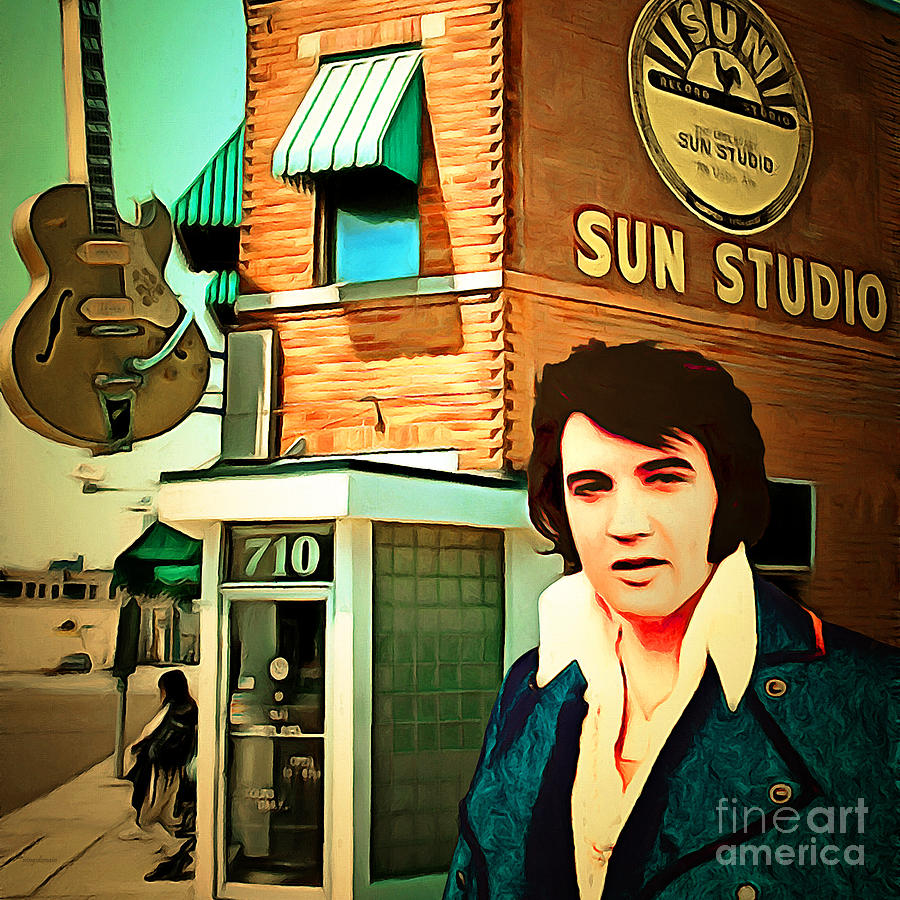 Elvis Presley The King At Sun Studio Memphis Tennessee 20160216 square Photograph by Wingsdomain Art and Photography