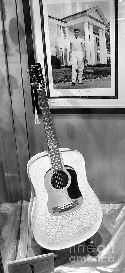 Elvis Presley White Guitar  Photograph by Chuck Kuhn