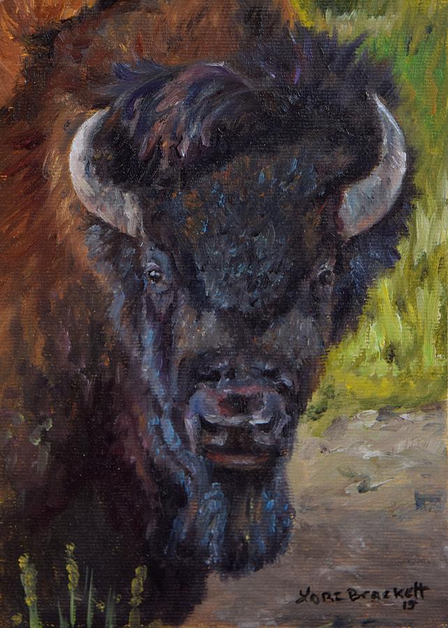 Elvis the Bison Painting by Lori Brackett